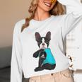Boston Terrier I Love Mom Apparel Unisex Long Sleeve T-Shirt, funny design