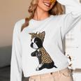 Boston Terrier Lover I Love Mom Tattoo Leopard Unisex Long Sleeve T-Shirt, funny design