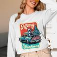 Boston Terrier Merry Christmas Tree Truck Santa Dog X-Mas Unisex Long Sleeve T-Shirt, funny design