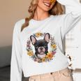 Boston Terrier Mom Floral Bostie Dog Lover Flowers Cute Unisex Long Sleeve T-Shirt, funny design