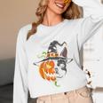 Boston Terrier Pumpkin Jack O Lantern Halloween Unisex Long Sleeve T-Shirt, funny design