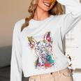 Boston Terrier Splash Unisex Long Sleeve T-Shirt, funny design