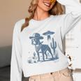 Boston Terrier UFO Cowboy Dog Dog Mom Dog Dad Alien Dog Unisex Long Sleeve T-Shirt, funny design