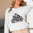 Cool Boston Terrier Riding a Motorcycle Biker Dog Lover For Men Women Kids Unisex Long Sleeve T-Shirt, funny design