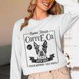 Retro Boston Terrier Coffee Dog Mom Coffee Lover Unisex Long Sleeve T-Shirt, funny design