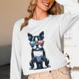 USA Flag Boston Terrier Best Dog Mom Ever 2025 Unisex Long Sleeve T-Shirt, funny design