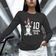 10 Years Old Birthday Boston Terrier Dog Lover 10th Party For Men Women Kids Unisex Long Sleeve T-Shirt, novelty gifts, funny gifts