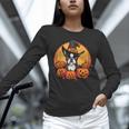 Boston Terrier Bostie Dog Breed Pet Halloween Pumpkins Unisex Long Sleeve T-Shirt, novelty gifts, funny gifts