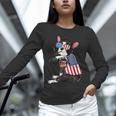 Boston Terrier Dog Merica 4th Of July Usa American Flag Men Unisex Long Sleeve T-Shirt, novelty gifts, funny gifts