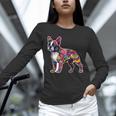 Boston Terrier Floral Dog Lover Vintage Distressed For Men Women Kids Unisex Long Sleeve T-Shirt, novelty gifts, funny gifts
