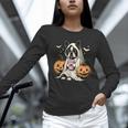 Boston Terrier Ghost Boo Halloween Costume Spooky Season Unisex Long Sleeve T-Shirt, novelty gifts, funny gifts