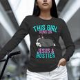 Boston Terrier This Girl Runs On Jesus And Boston Terriers Unisex Long Sleeve T-Shirt, novelty gifts, funny gifts
