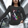 Boston Terrier Lovers Colorful Pop Art Boston Terrier Unisex Long Sleeve T-Shirt, novelty gifts, funny gifts