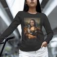 Boston Terrier Mona Lisa Painting Art Dog Mom Dad For Men Women Kids Unisex Long Sleeve T-Shirt, novelty gifts, funny gifts