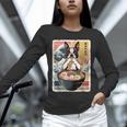 Boston Terrier Ramen Noodles Japanese Art Retro Ocean Waves Unisex Long Sleeve T-Shirt, novelty gifts, funny gifts