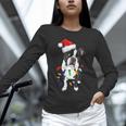 Boston Terrier Santa Christmas Lights Xmas Dog Lover Men Women Kids Unisex Long Sleeve T-Shirt, novelty gifts, funny gifts