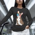Brindle Boston Terrier Dog Patriotic Shirt USA Flag Unisex Long Sleeve T-Shirt, novelty gifts, funny gifts