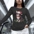 Cute Boston Terrier Dog Christmas Merry X-Mas Graphic Unisex Long Sleeve T-Shirt, novelty gifts, funny gifts