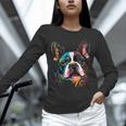 Cute Boston Terrier Puppy Dog Art Lover Unique Painting For Men Women Kids Unisex Long Sleeve T-Shirt, novelty gifts, funny gifts