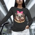 Cute Pug Shirt Donut Girls Dog Unisex Long Sleeve T-Shirt, novelty gifts, funny gifts