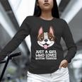 Just a Girl Who Loves Boston Terriers Unisex Long Sleeve T-Shirt, novelty gifts, funny gifts