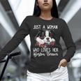 Just a Woman Who Loves Her Boston Terrier Cute Dog Mom Unisex Long Sleeve T-Shirt, novelty gifts, funny gifts