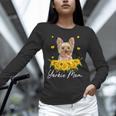 Sunflower Yorkie Mom Dog Lover Unisex Long Sleeve T-Shirt, novelty gifts, funny gifts
