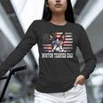 Vintage Boston Terrier Dad American Flag Father's Day Unisex Long Sleeve T-Shirt, novelty gifts, funny gifts