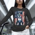 Vintage Boston Terrier Dog American USA US Flag Pets Lovers Tank Top Unisex Long Sleeve T-Shirt, novelty gifts, funny gifts