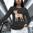 Vintage Floral Boston Terrier For Dog Lover Unisex Long Sleeve T-Shirt, novelty gifts, funny gifts