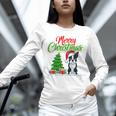 Boston Terrier Christmas Tree Lights Xmas Dog Lover Unisex Long Sleeve T-Shirt, novelty gifts, funny gifts