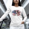 Boston Terrier Dad American Flag 4th Of July Dog Fathers Day Unisex Long Sleeve T-Shirt, novelty gifts, funny gifts