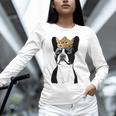 Boston Terrier Dog Wearing Crown For Men Women Girls Kids Unisex Long Sleeve T-Shirt, novelty gifts, funny gifts