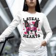 Boston Terrier Heart Glasses Girls Bostie Valentines Day Unisex Long Sleeve T-Shirt, novelty gifts, funny gifts