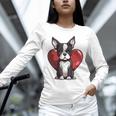Boston Terrier Mom Dad Bostie Dog Lover Valentines Day Unisex Long Sleeve T-Shirt, novelty gifts, funny gifts