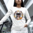 Boston Terrier Mom Floral Bostie Dog Lover Flowers Cute Unisex Long Sleeve T-Shirt, novelty gifts, funny gifts