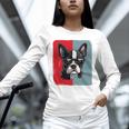 Retro Boston Terrier Dog Lover Bostie Mom Dad Dog Owner Unisex Long Sleeve T-Shirt, novelty gifts, funny gifts