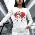 Valentine's Day Boston Terrier Heart Unisex Long Sleeve T-Shirt, novelty gifts, funny gifts
