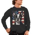 Boston Terrier Dog American Flag 4th Of July Patriotic Puppy Men's Long Sleeve T-Shirt, trending gift