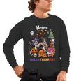 Boston Terrier Dog Christmas Happy Hallothankmas Halloween For Men Women Kids Men's Long Sleeve T-Shirt, trending gift