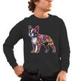Boston Terrier Floral Dog Lover Vintage Distressed For Men Women Kids Men's Long Sleeve T-Shirt, trending gift