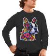 Boston Terrier Floral Vintage Dog Mom Distressed Men Women Kids Men's Long Sleeve T-Shirt, trending gift