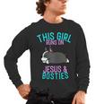 Boston Terrier This Girl Runs On Jesus And Boston Terriers Men's Long Sleeve T-Shirt, trending gift