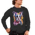 Boston Terrier Lover Pop Art Color Boston Terrier Dog For Men Women Girls Kids Men's Long Sleeve T-Shirt, trending gift