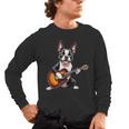 Boston Terrier Playing Guitar Boston Terrier Men's Long Sleeve T-Shirt, trending gift