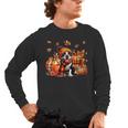 Boston Terrier Thanksgiving Leopard Pumpkins Fall Leaves Men's Long Sleeve T-Shirt, trending gift