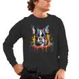 Colorful Boston Terrier Dog For Men Women Kids Men's Long Sleeve T-Shirt, trending gift
