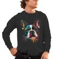 Cute Boston Terrier Puppy Dog Art Lover Unique Painting For Men Women Kids Men's Long Sleeve T-Shirt, trending gift