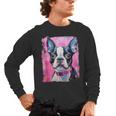 Dog Pink Boston Terrier Men's Long Sleeve T-Shirt, trending gift