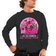 Ghost And Witch Boston Terrier Dog In October We Wear Pink Men's Long Sleeve T-Shirt, trending gift